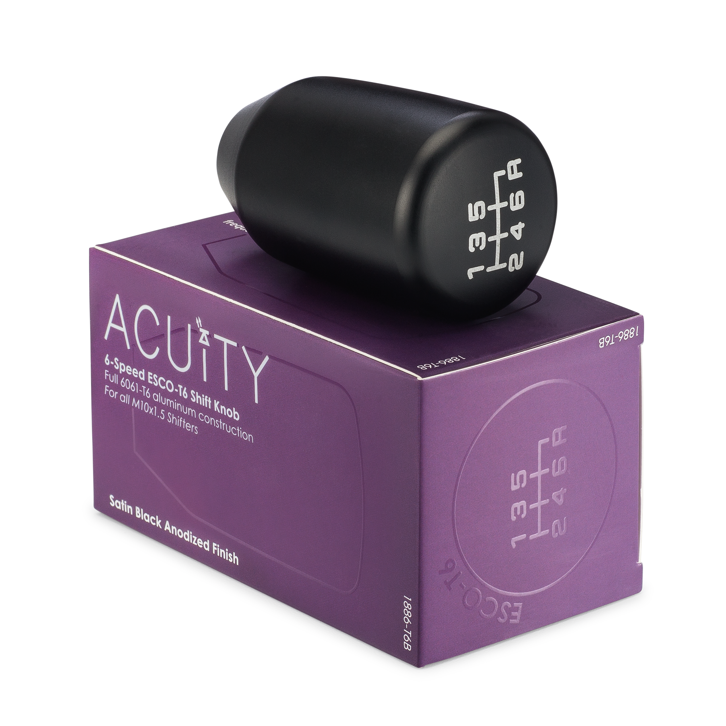 ESCO-T6 Shift Knob in Satin Black Anodized Finish