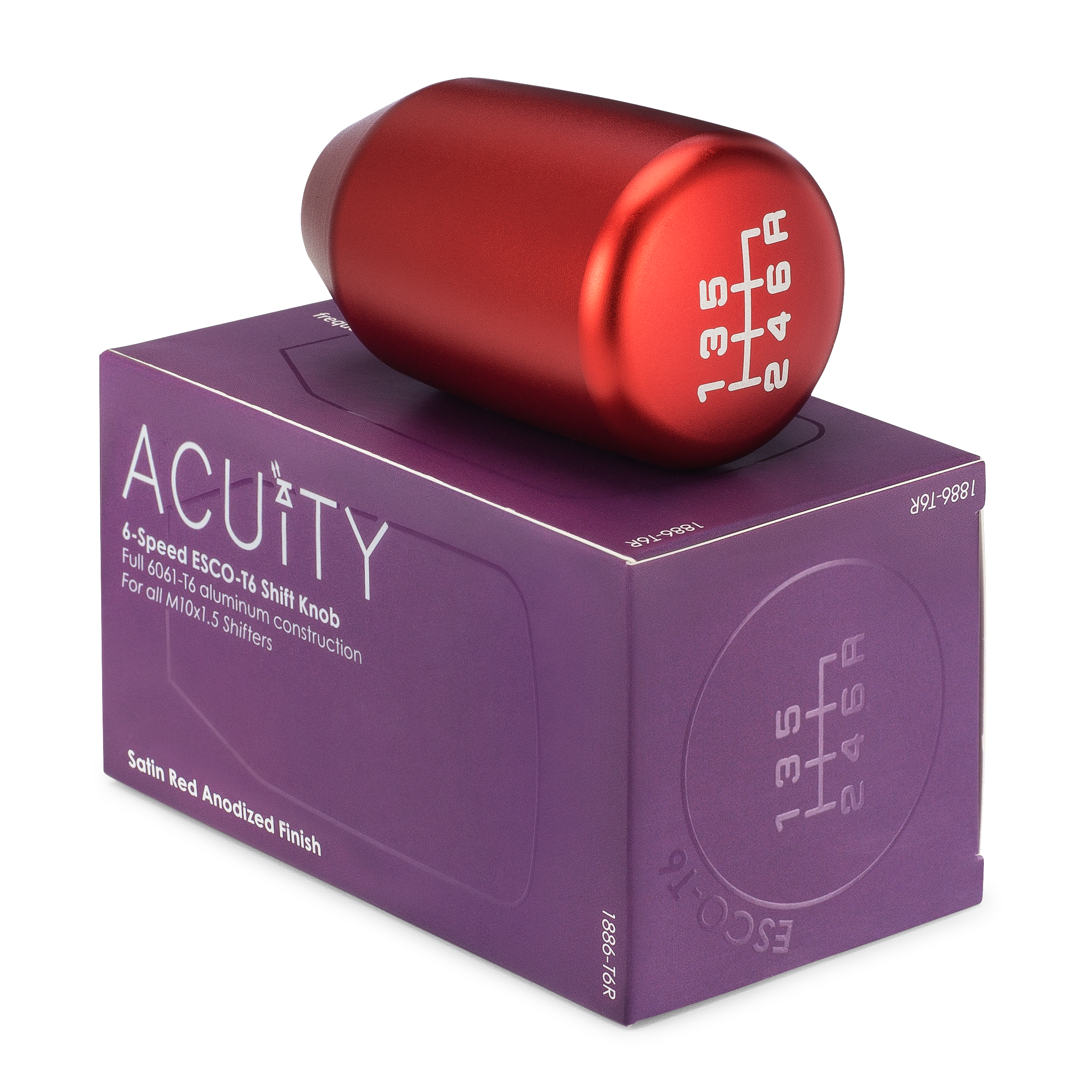 ESCO-T6 Shift Knob in Satin Red Anodized Finish
