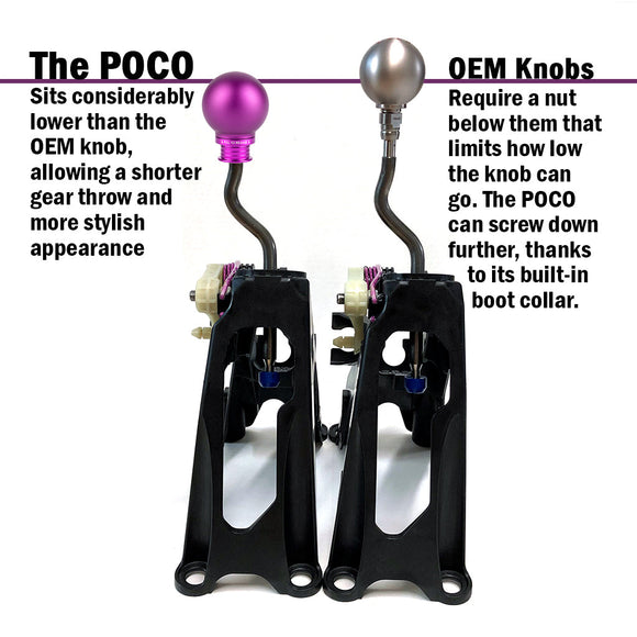POCO Low-Profile Shift Knob in Satin Purple Anodized Finish