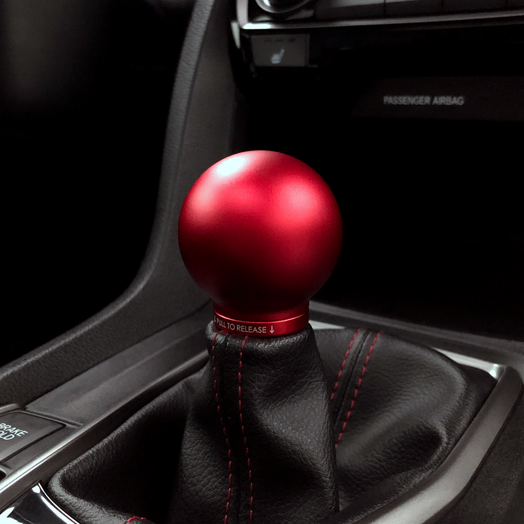 POCO Low-Profile Shift Knob in Satin Red Anodized Finish