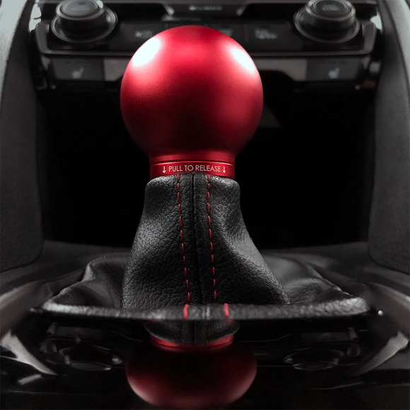 POCO Low-Profile Shift Knob in Satin Red Anodized Finish