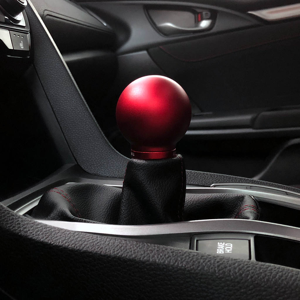 POCO Low-Profile Shift Knob in Satin Red Anodized Finish