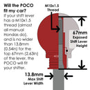 POCO Low-Profile Shift Knob in Satin Red Anodized Finish-9