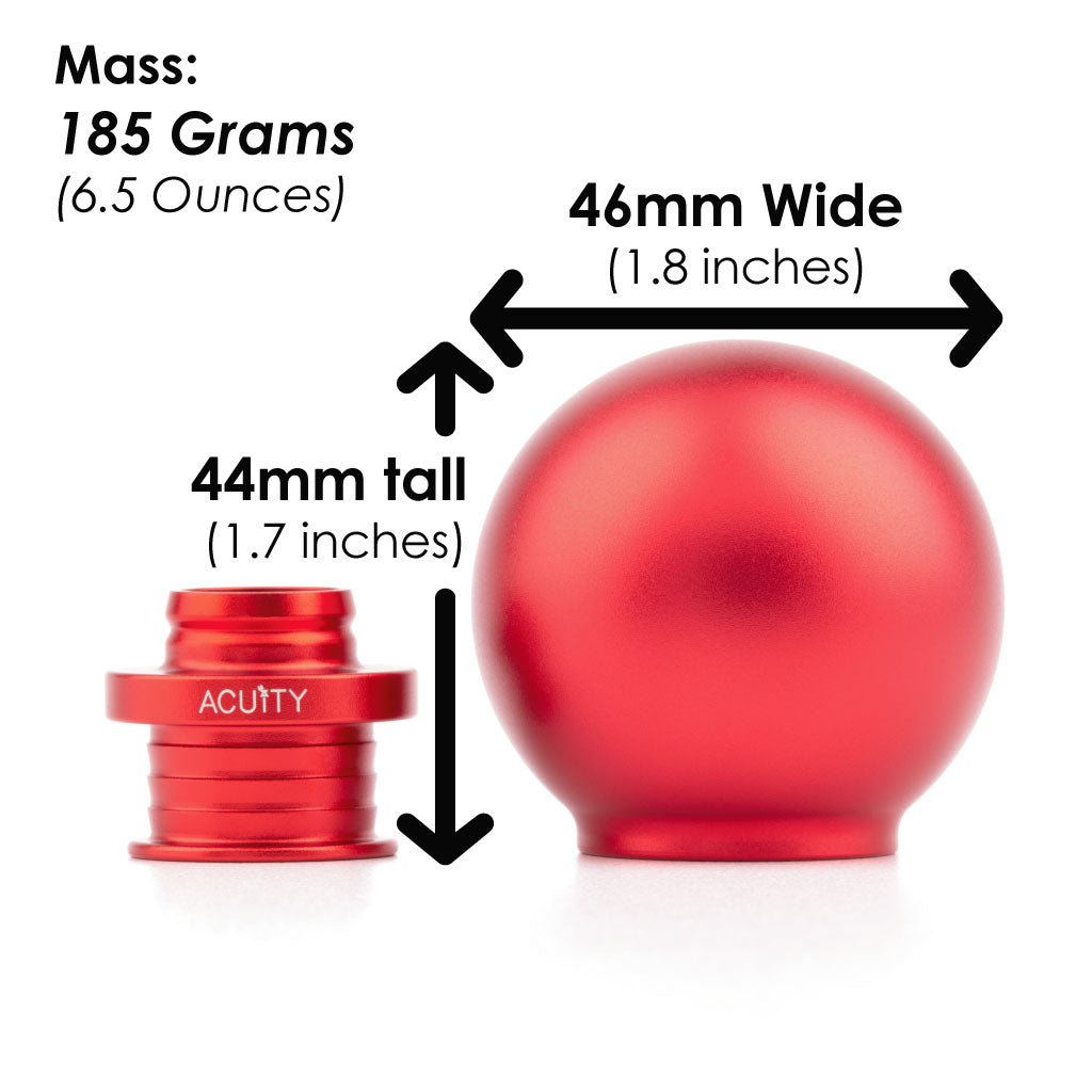 POCO Low-Profile Shift Knob in Satin Red Anodized Finish