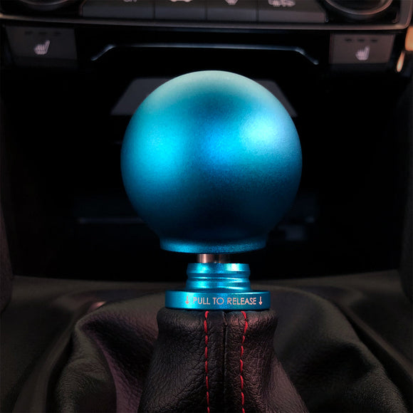 POCO Low-Profile Shift Knob in Satin Teal Anodized Finish