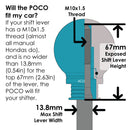 POCO Low-Profile Shift Knob in Satin Teal Anodized Finish-9