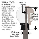 POCO Insulated Low-Profile Shift Knob in White (M10X1.5)-13