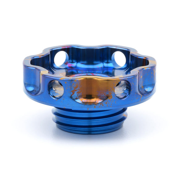 Podium-Ti Oil Cap in Splatter Titanium Finish for Hondas/Acuras