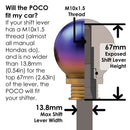 POCO-Ti Low Profile Shift Knob in Burnt Titanium Finish (M10x1.5)-8
