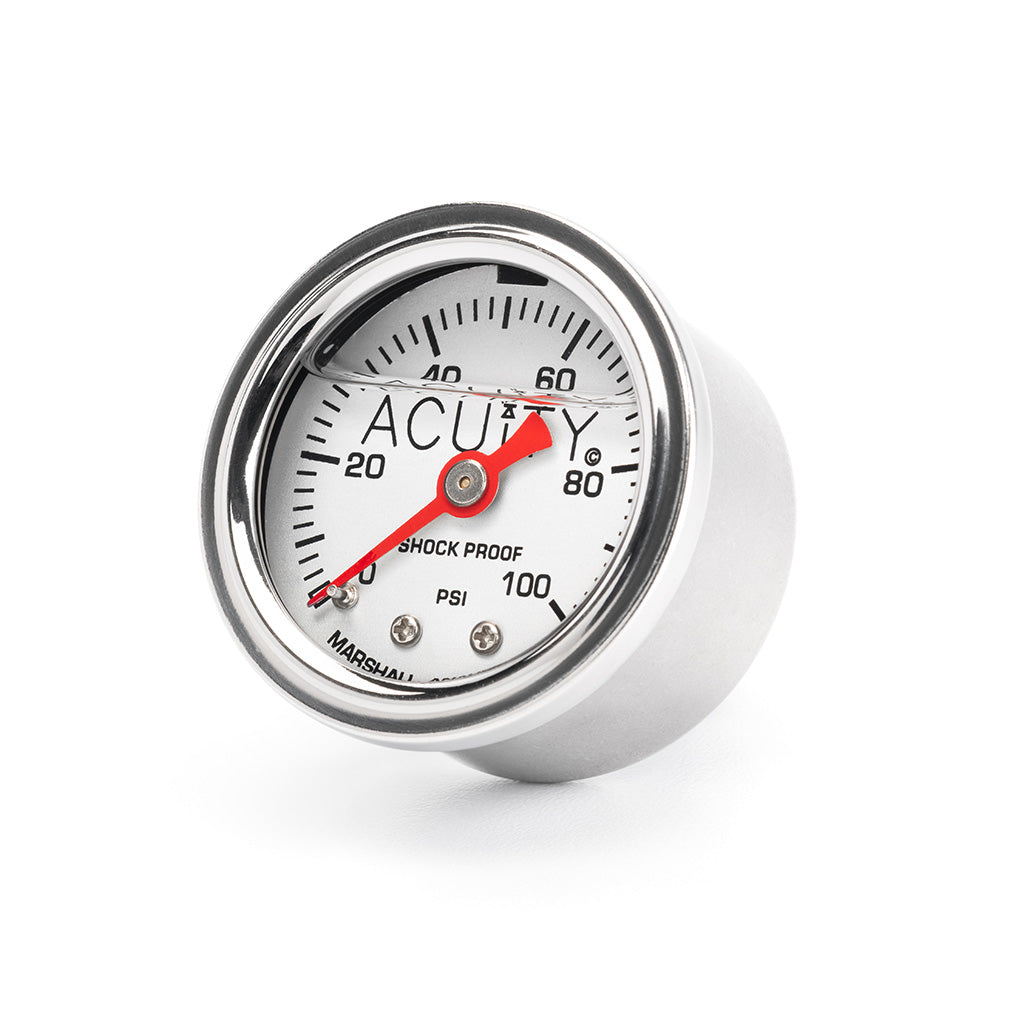 ACUiTY 100 PSI Fuel Pressure Gauge in Polished Stainless Finish - 0
