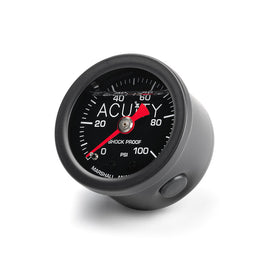 ACUiTY 100 PSI Fuel Pressure Gauge in Satin Black Finish - 0